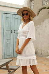 Robe Coupe Droite Dentelle <br> Femme Champêtre