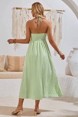Robe Longue Champêtre Avec <br> Encolure Américaine