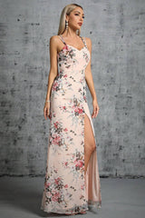Robe Longue Fendue <br> Fleurie