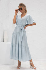 Robe Longue Maxi <br> Champêtre Bleue