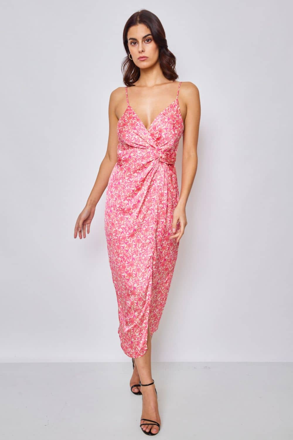 Robe Torsadée <br> Mi-longue Fleurie
