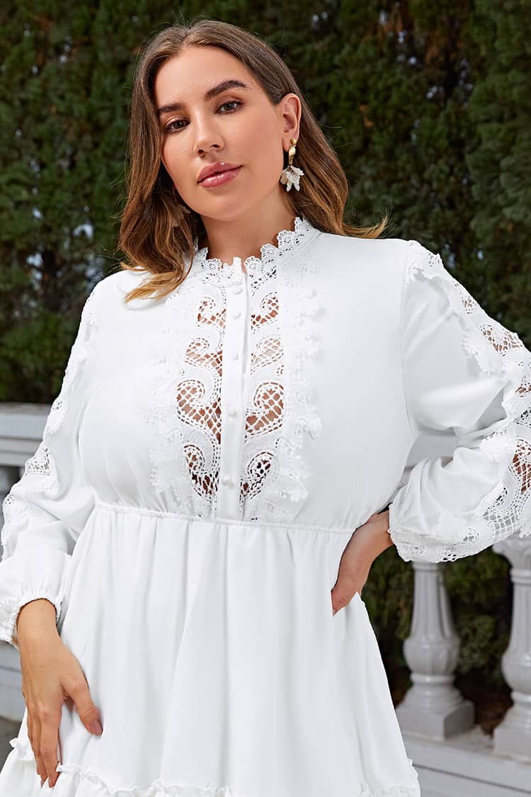 Robe Blanche Champêtre <br> Grande Taille