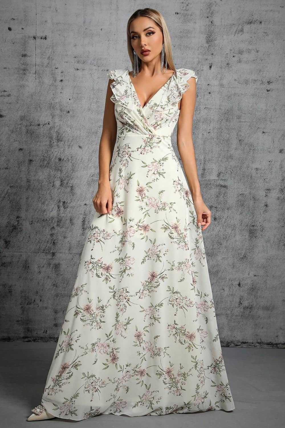 Robe Blanche <br> Fleurie Longue