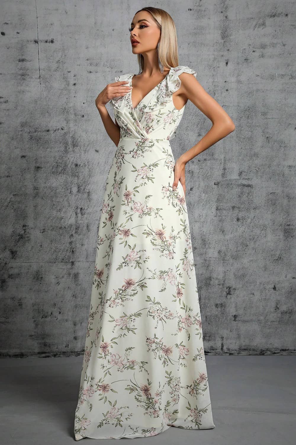 Robe Blanche <br> Fleurie Longue