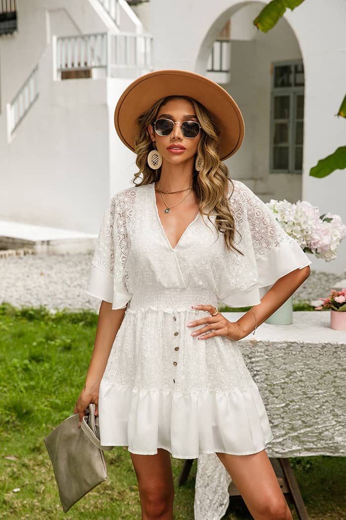 Robe Bohème Champêtre <br> Blanche