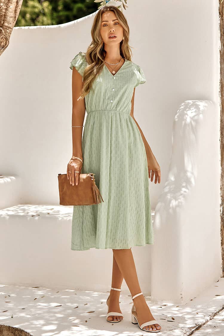 Robe Champêtre Mi-Longue <br> Fluide
