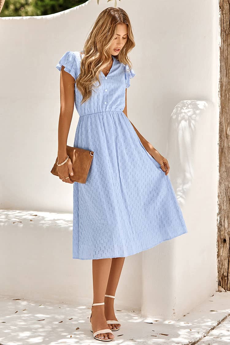 Robe Champêtre Mi-Longue <br> Fluide