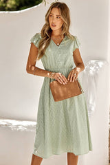 Robe Champêtre Mi-Longue <br> Fluide