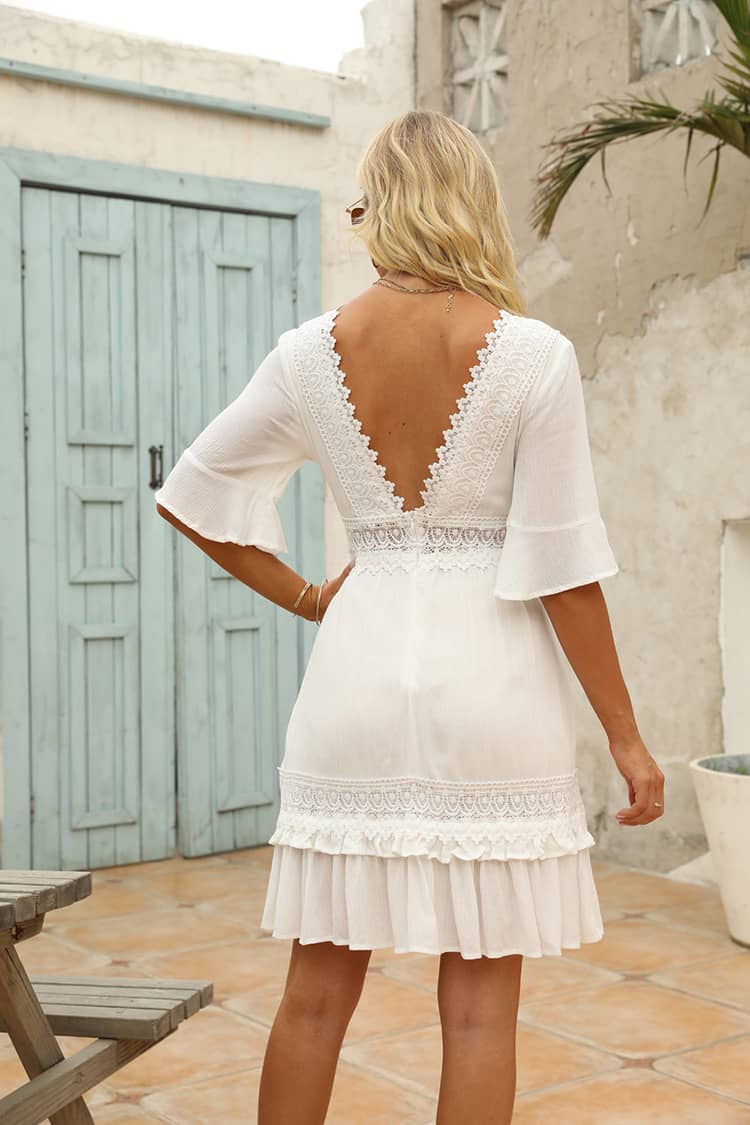 Robe Coupe Droite Dentelle <br> Femme Champêtre