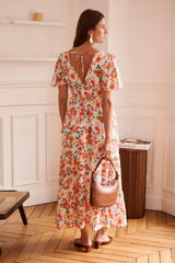 Robe Fluide Invitée <br> Mariage Fleurie