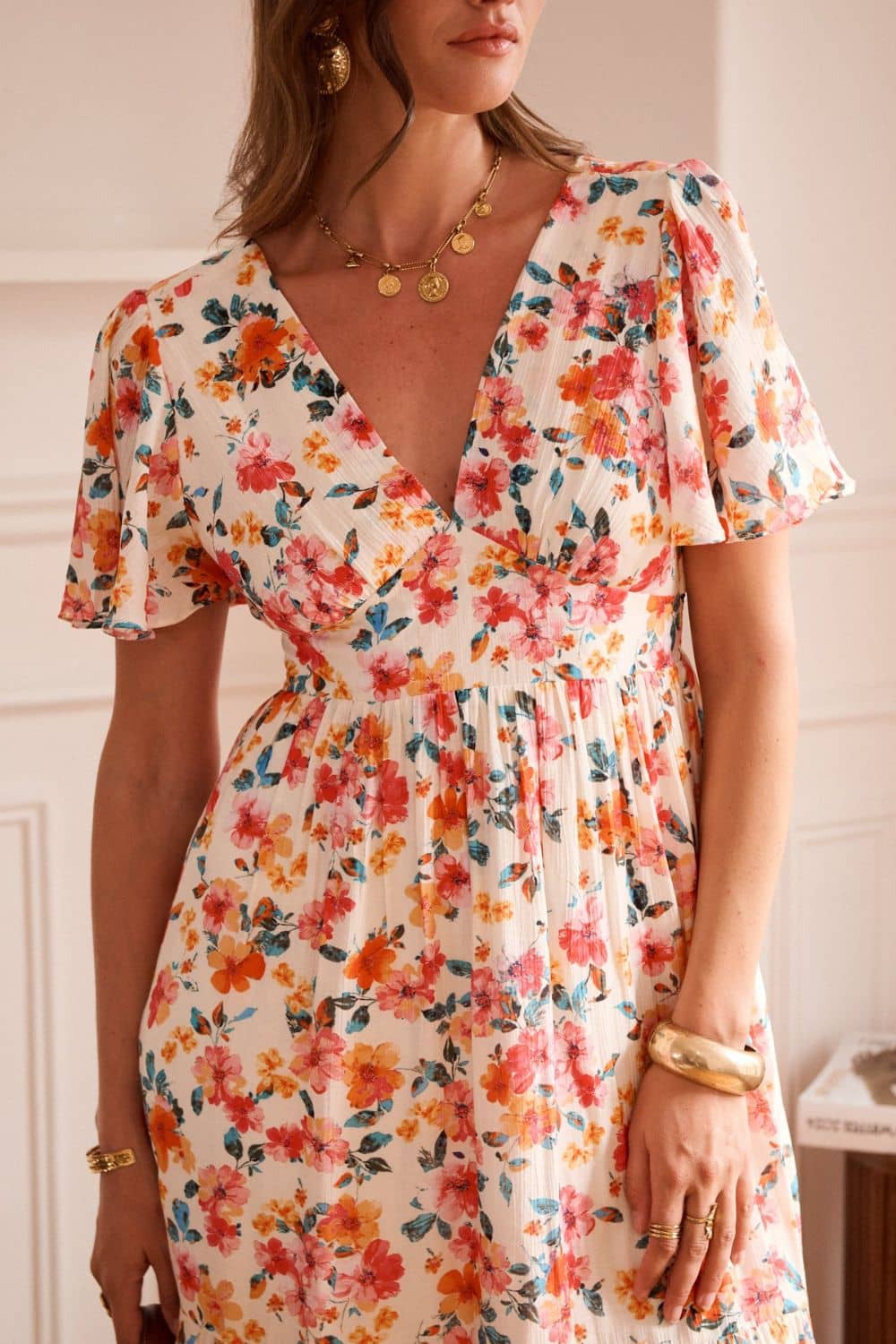 Robe Fluide Invitée <br> Mariage Fleurie