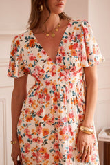 Robe Fluide Invitée <br> Mariage Fleurie