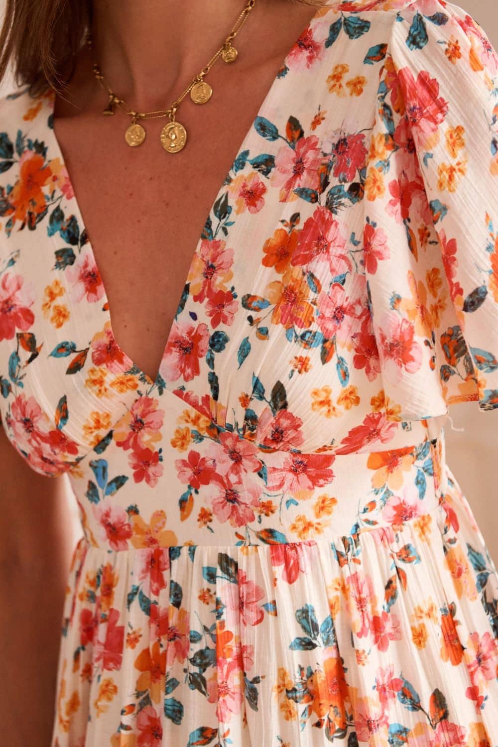 Robe Fluide Invitée <br> Mariage Fleurie