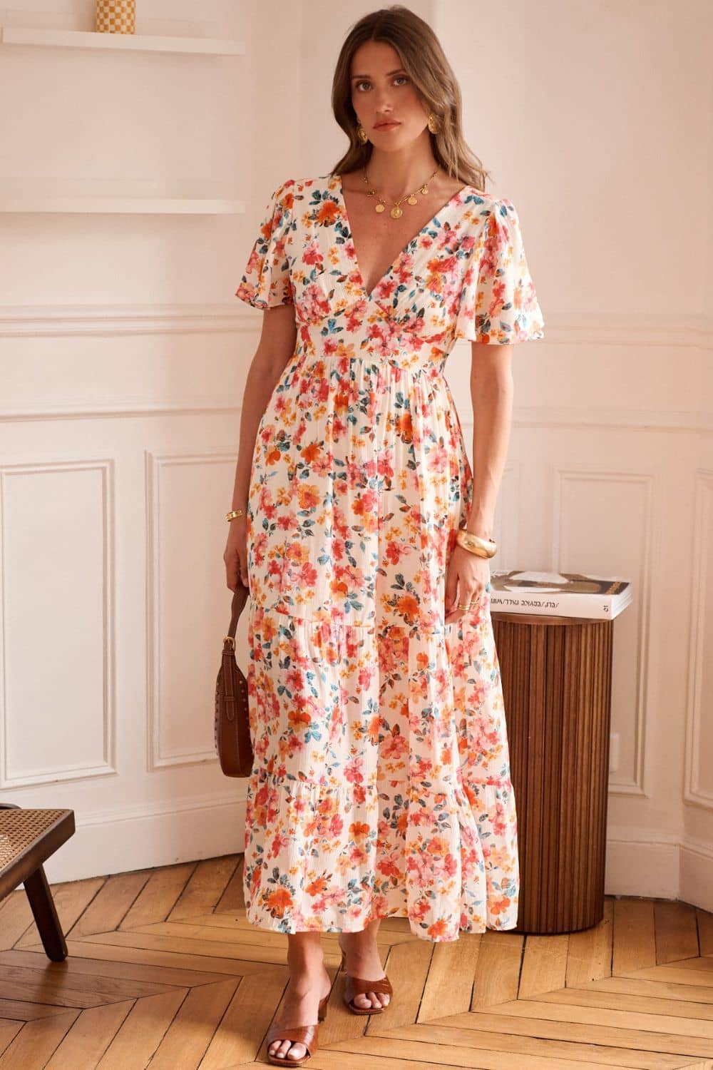 Robe Fluide Invitée <br> Mariage Fleurie
