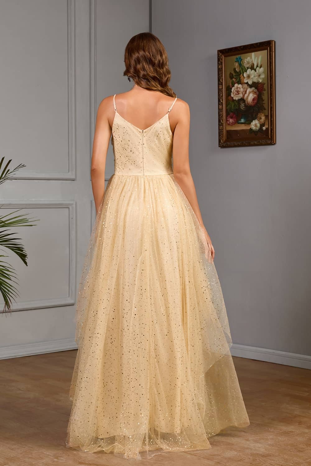 Robe Longue Beige <br> Pour Mariage