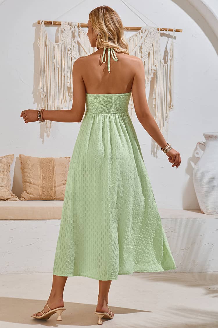 Robe Longue Champêtre Avec <br> Encolure Américaine