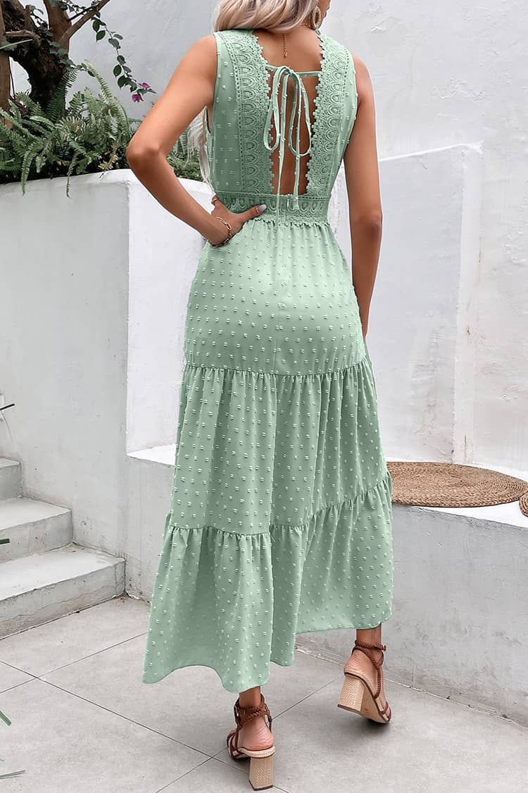 Robe Longue Champêtre <br> Vert Opaline