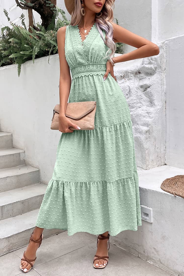 Robe Longue Champêtre <br> Vert Opaline