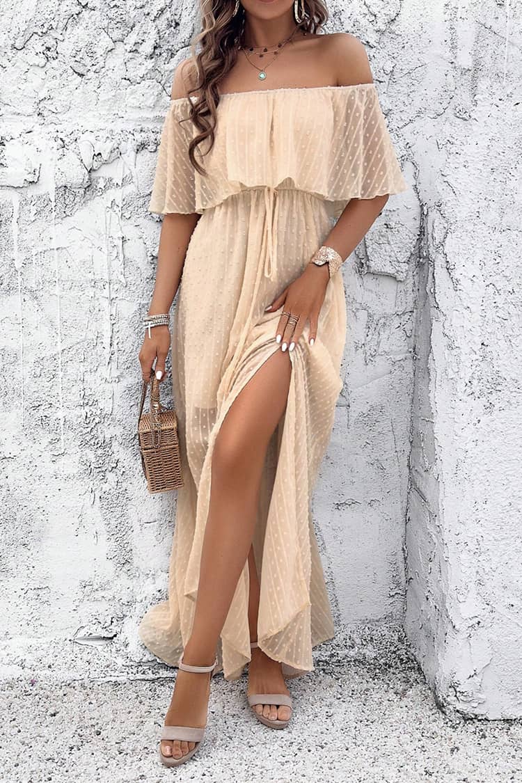 Robe Longue Col Bateau <br> Champêtre