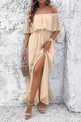 Robe Longue Col Bateau <br> Champêtre