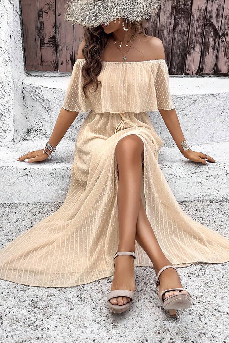 Robe Longue Col Bateau <br> Champêtre