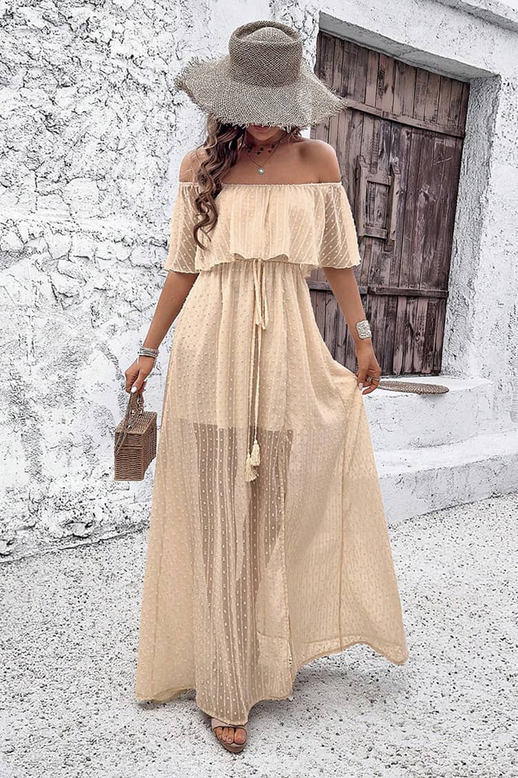 Robe Longue Col Bateau <br> Champêtre