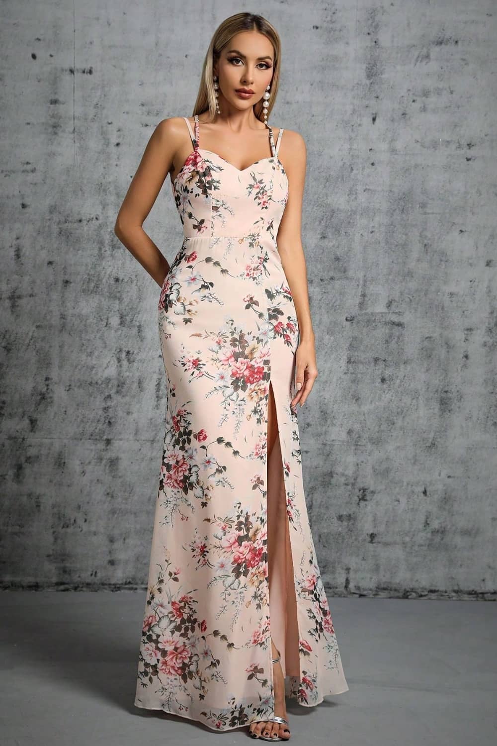 Robe Longue Fendue <br> Fleurie