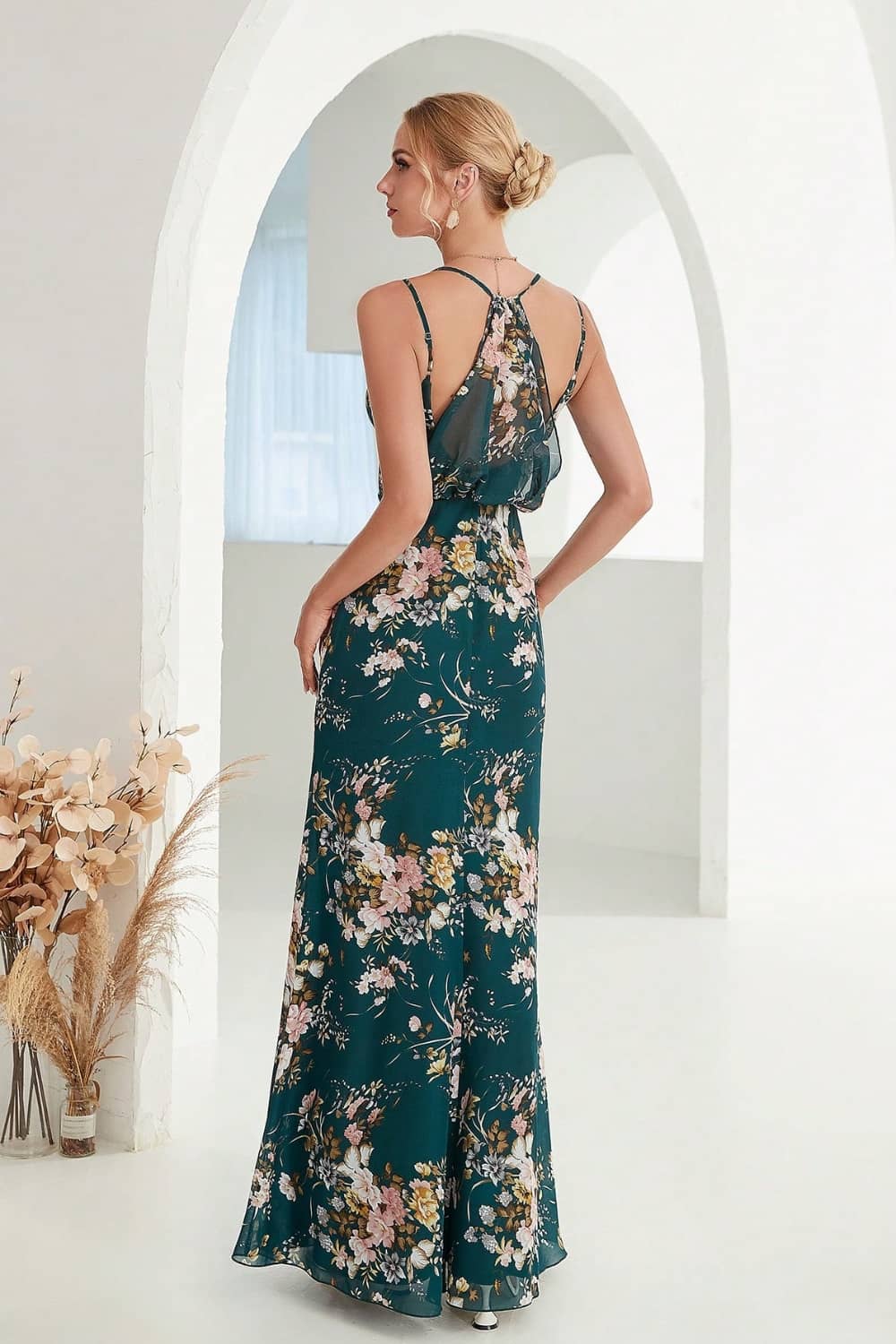 Robe Longue Fendue <br> Fleurie