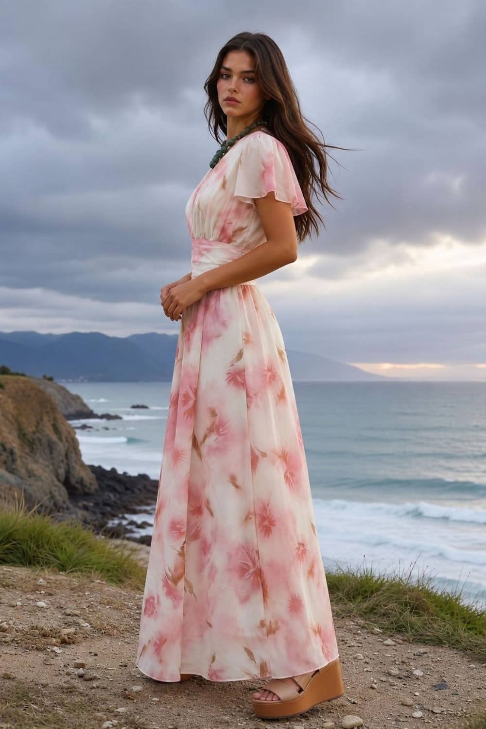 Robe Longue Fluide <br> Fleurie