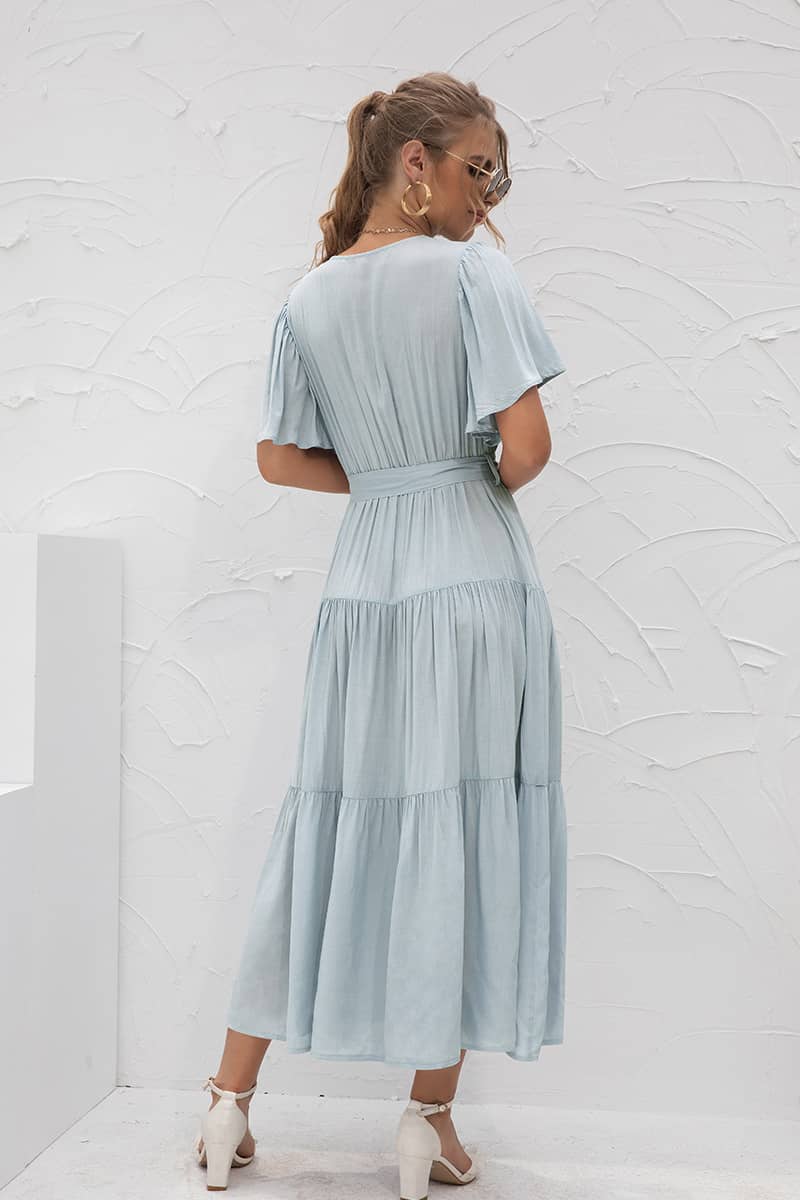Robe Longue Maxi <br> Champêtre Bleue