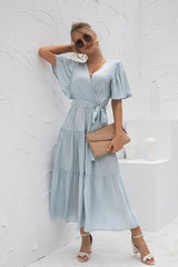 Robe Longue Maxi <br> Champêtre Bleue