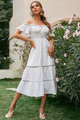 Robe Mi-Longue Blanche <br> Champêtre