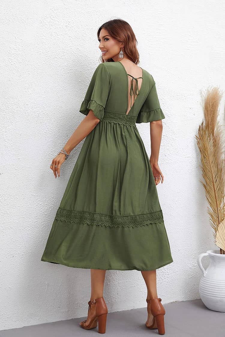 Robe Pour Mariage Champêtre <br> Kaki