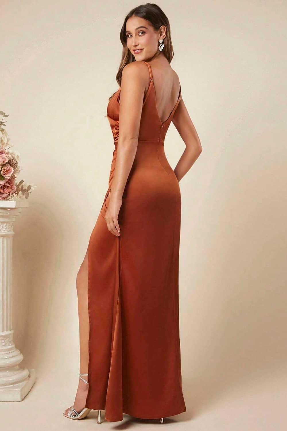 Robe Terracotta <br> Mariage Satin