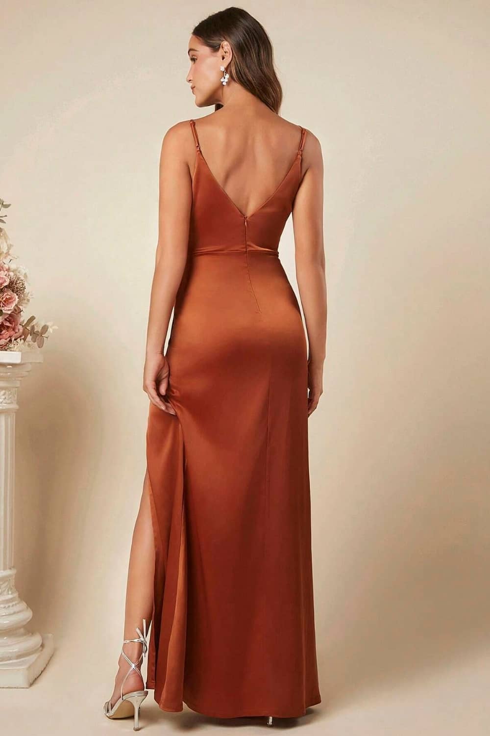 Robe Terracotta <br> Mariage Satin